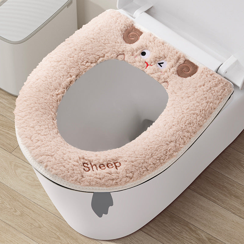 🧸 Ultra-Soft Plush Toilet Seat Cover – Washable, Thick, Warm & Cozy Bathroom Comfort