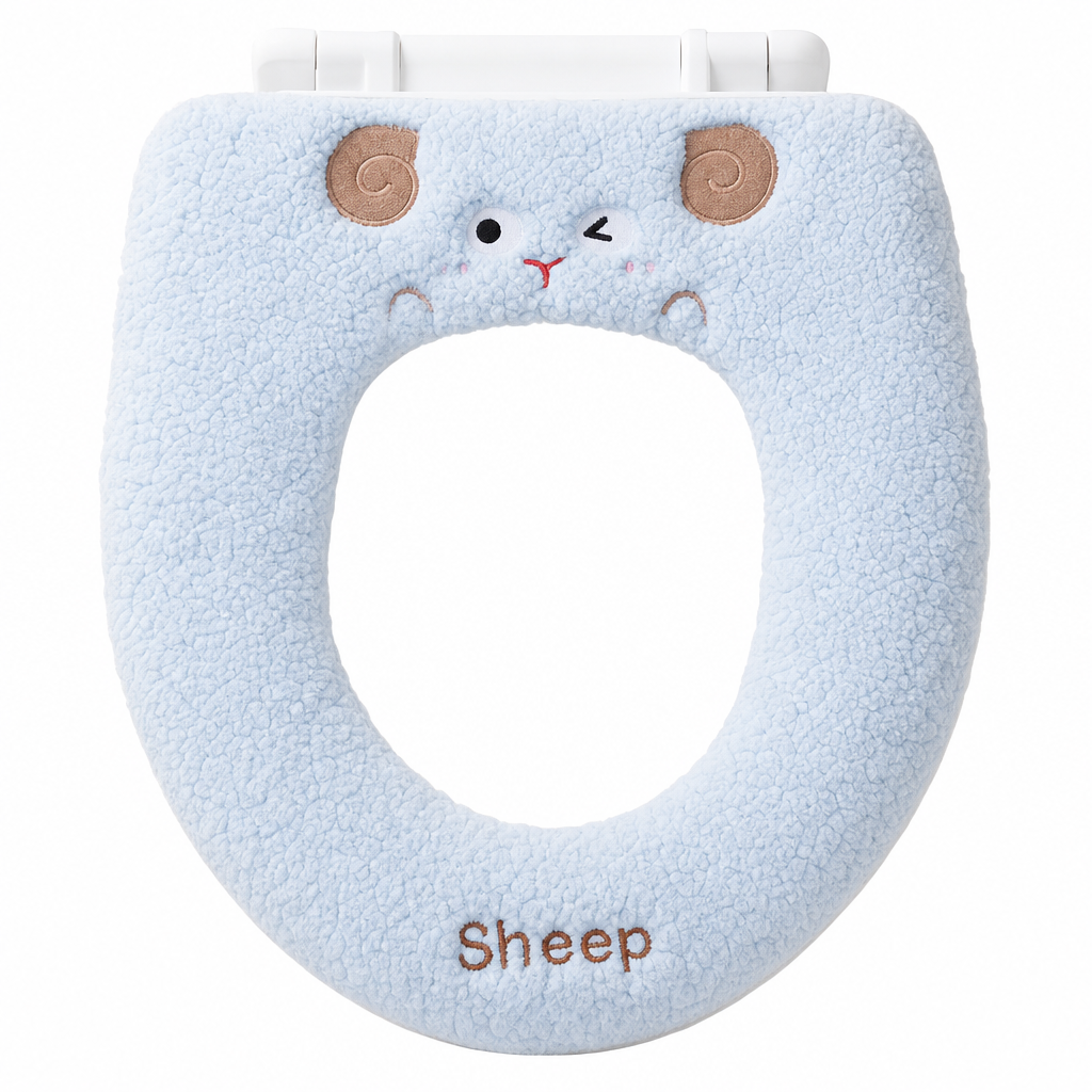 🧸 Ultra-Soft Plush Toilet Seat Cover – Washable, Thick, Warm & Cozy Bathroom Comfort