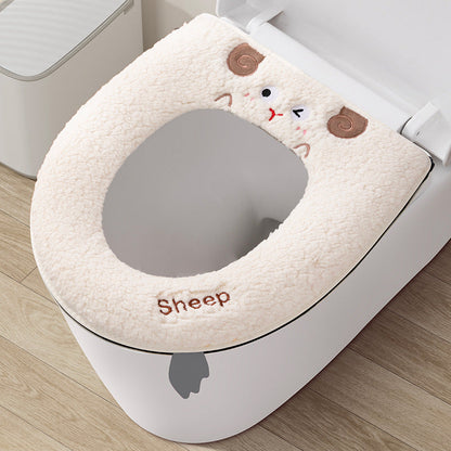 🧸 Ultra-Soft Plush Toilet Seat Cover – Washable, Thick, Warm & Cozy Bathroom Comfort