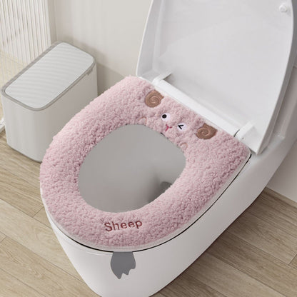 🧸 Ultra-Soft Plush Toilet Seat Cover – Washable, Thick, Warm & Cozy Bathroom Comfort