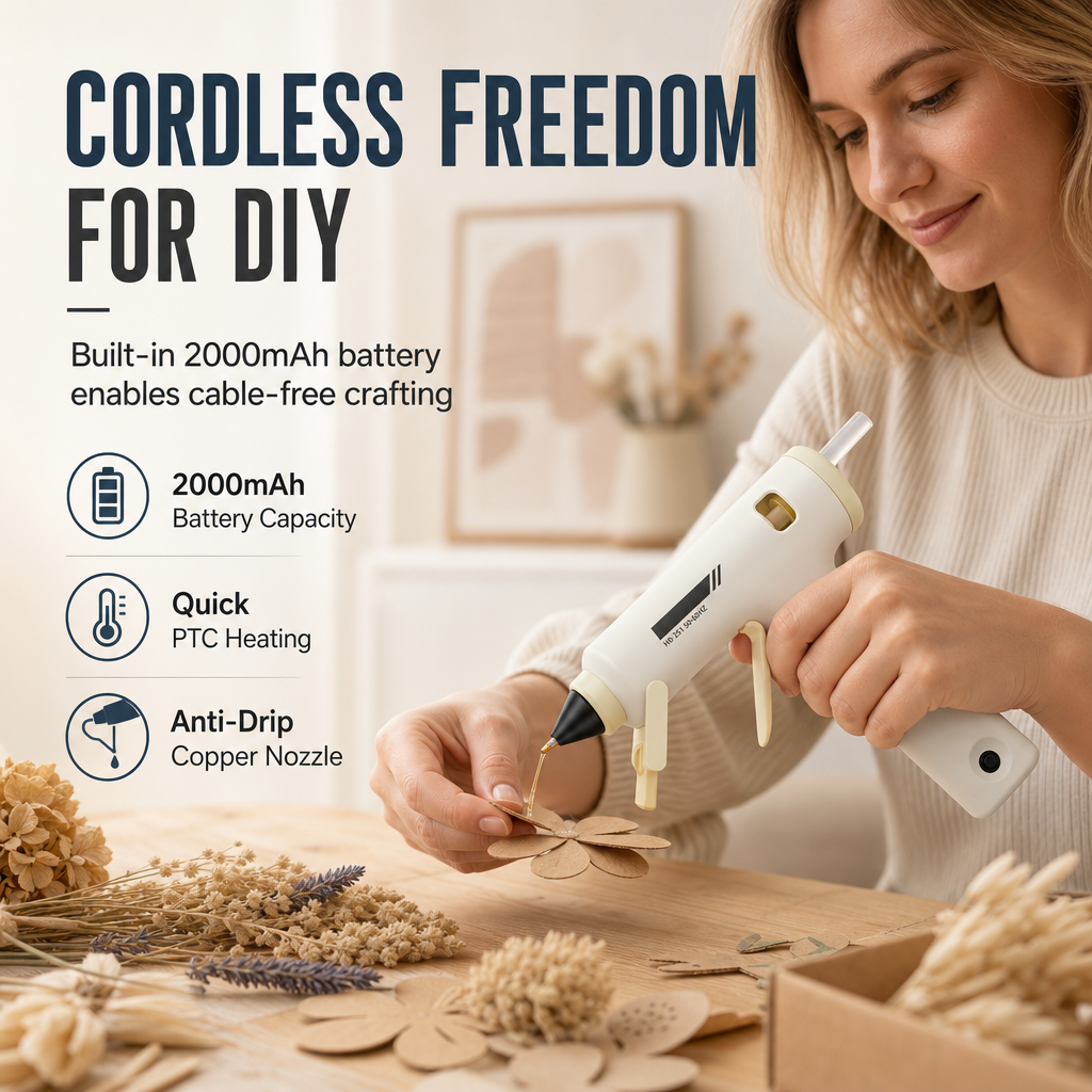 🔥 Rechargeable Hot Glue Gun for Crafts with Up to 60 Minutes of Cord-Free Use