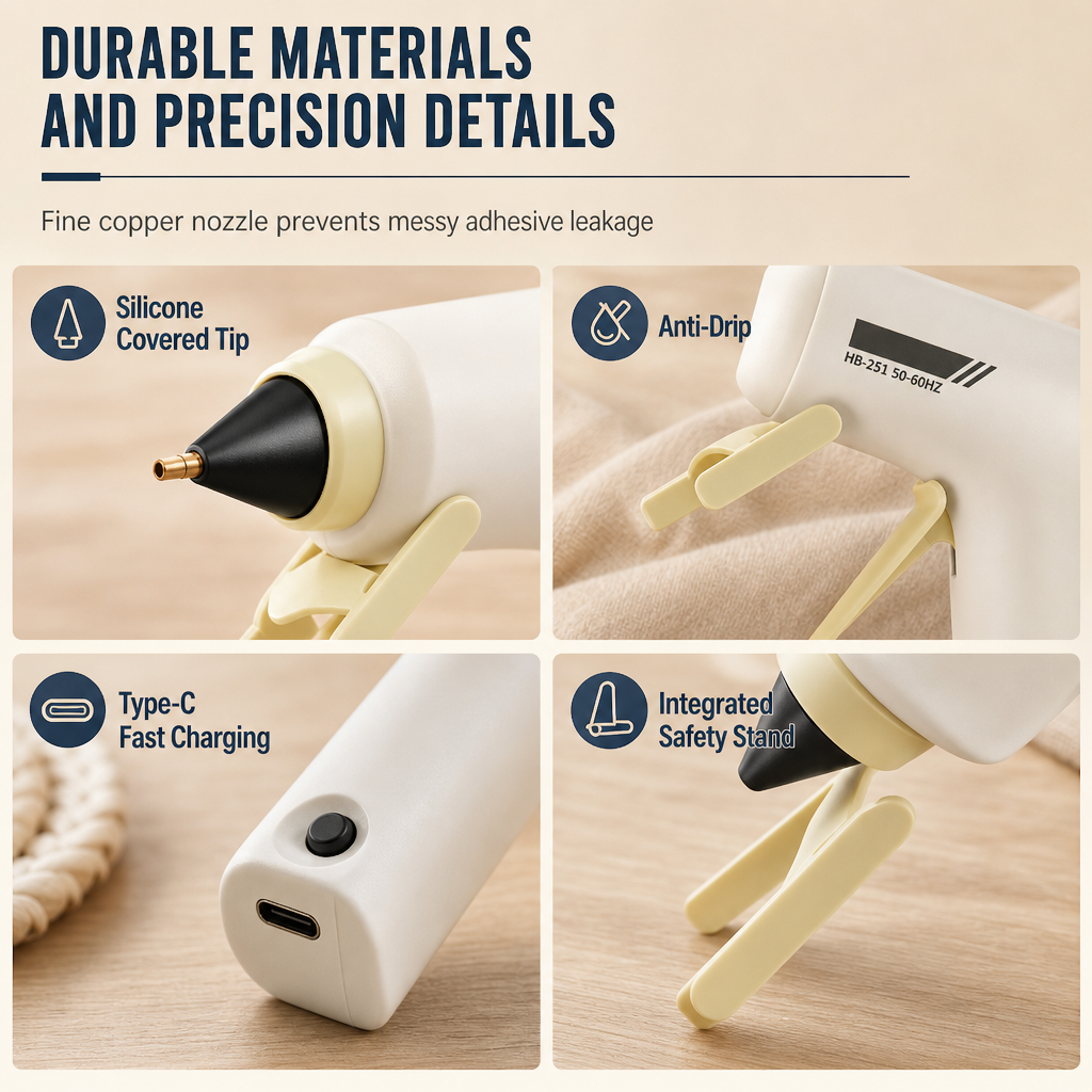 🔥 Rechargeable Hot Glue Gun for Crafts with Up to 60 Minutes of Cord-Free Use