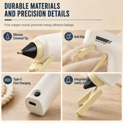 🔥 Rechargeable Hot Glue Gun for Crafts with Up to 60 Minutes of Cord-Free Use