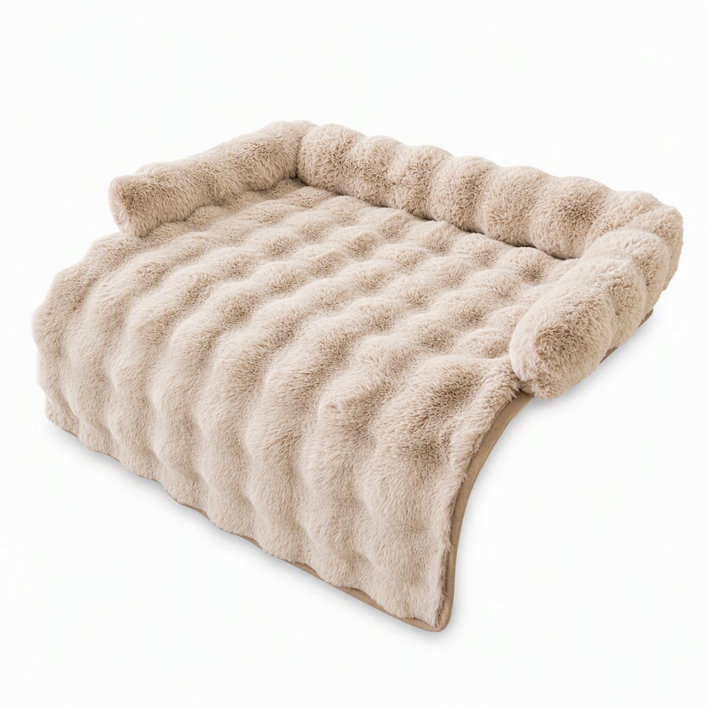 ⏳🔥LIMITED-TIME 50% OFF! ⏰🐾 Plush Pet Furniture Protector: Faux Fur, Anti-Scratch, Non-Slip Back, Quilted