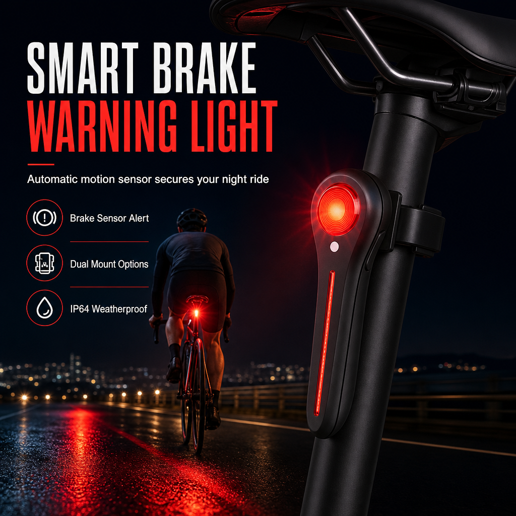 🚲 Smart Brake Sensor Bicycle Taillight - USB Rechargeable Bike Rear Light 🚨