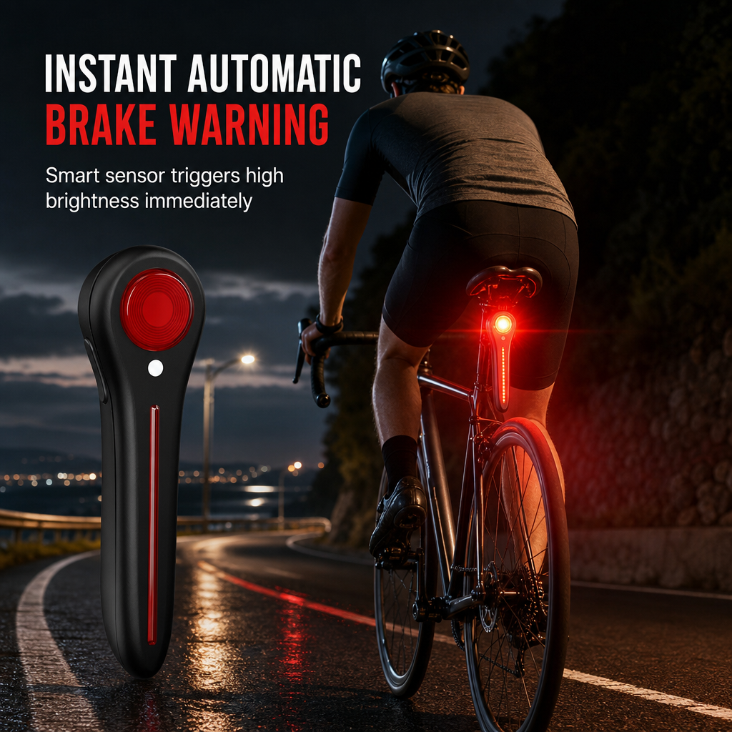 🚲 Smart Brake Sensor Bicycle Taillight - USB Rechargeable Bike Rear Light 🚨