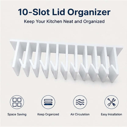 ✨ Compact Pot Lid Storage Organizer for Neat, Space-Saving Kitchen Cabinets