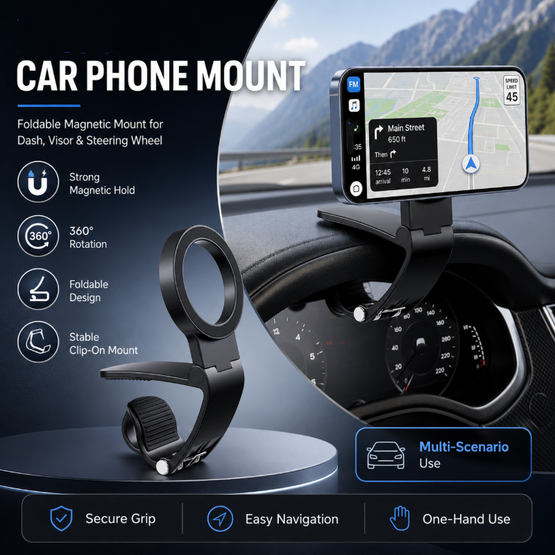 🚗Foldable Magnetic Car Phone Holder for Hands-Free Driving 📱