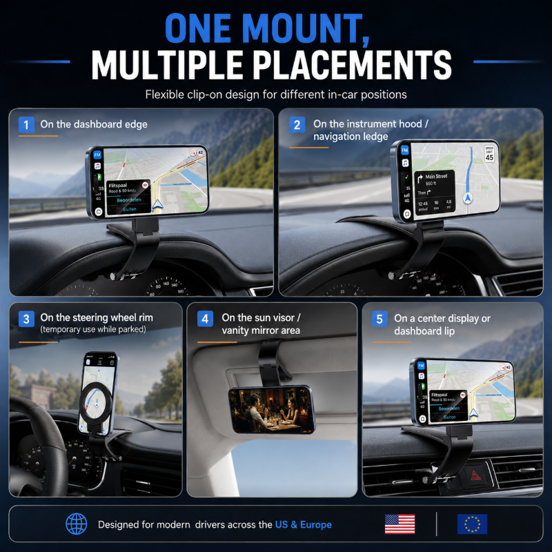 🚗Foldable Magnetic Car Phone Holder for Hands-Free Driving 📱