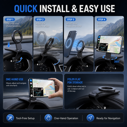 🚗Foldable Magnetic Car Phone Holder for Hands-Free Driving 📱