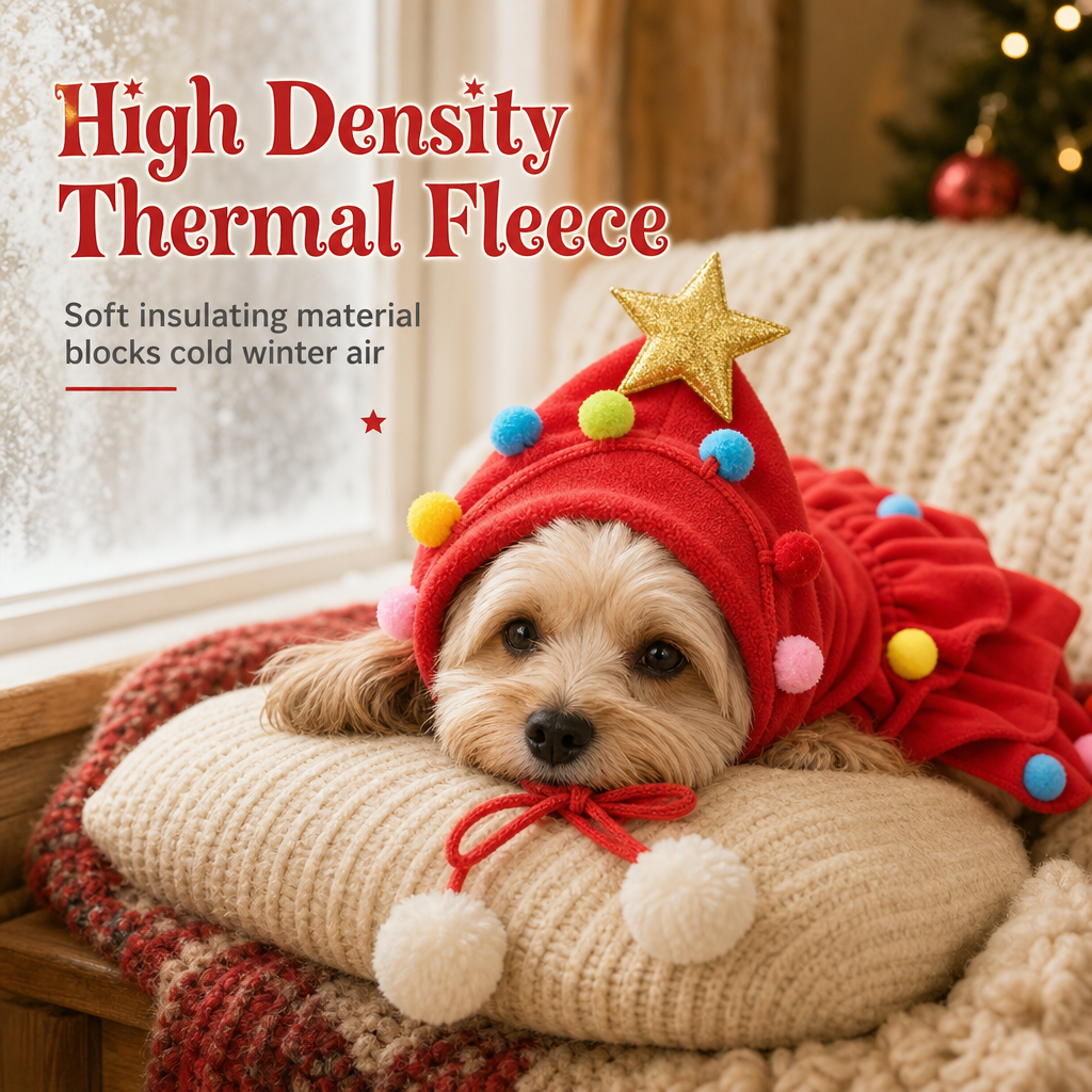 🎄 50% OFF – Cozy Christmas Tree Cape for Cats & Dogs