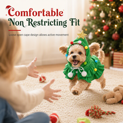 🎄 50% OFF – Cozy Christmas Tree Cape for Cats & Dogs