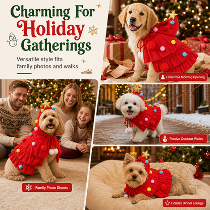 🎄 50% OFF – Cozy Christmas Tree Cape for Cats & Dogs