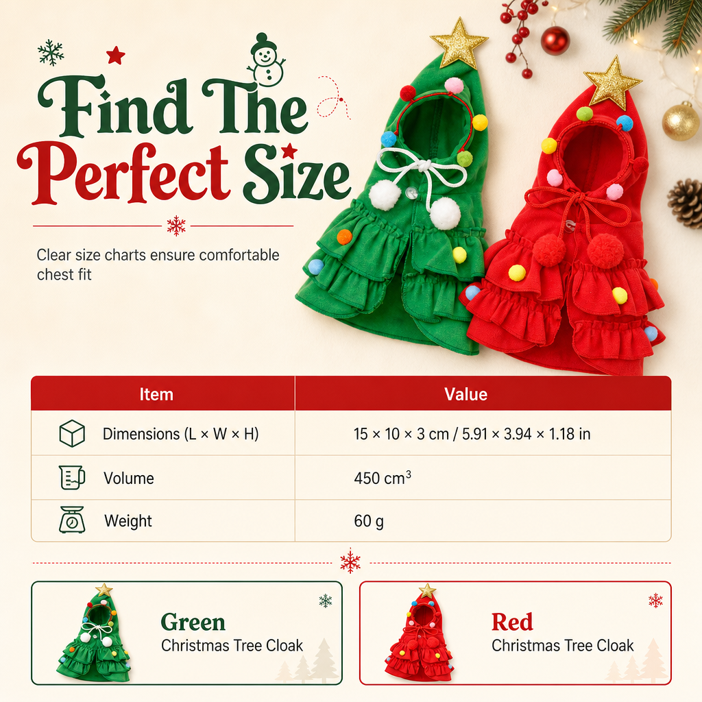 🎄 50% OFF – Cozy Christmas Tree Cape for Cats & Dogs
