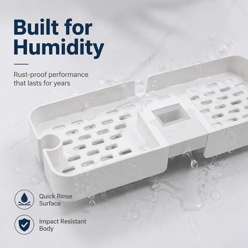 🚿 Adjustable Shower Rail Organizer for Flexible Bathroom Storage