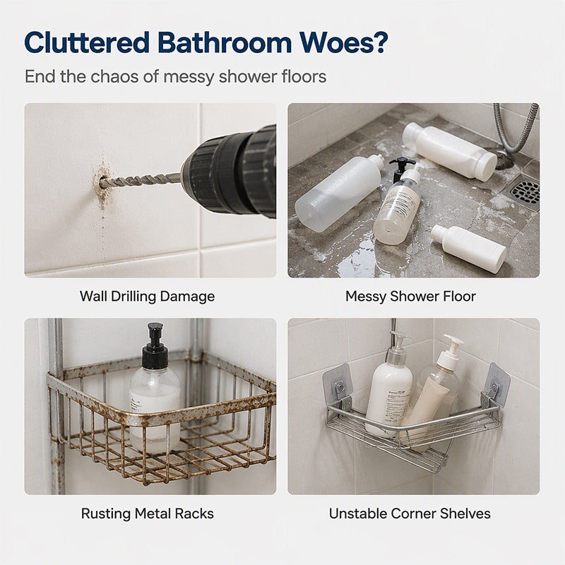 🚿 Adjustable Shower Rail Organizer for Flexible Bathroom Storage