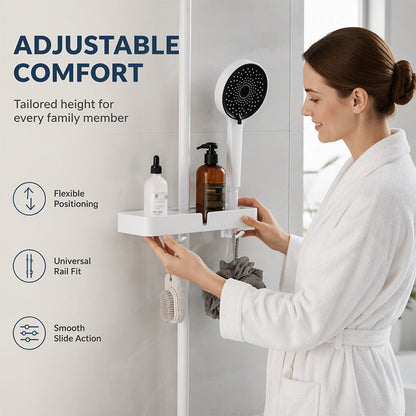 🚿 Adjustable Shower Rail Organizer for Flexible Bathroom Storage