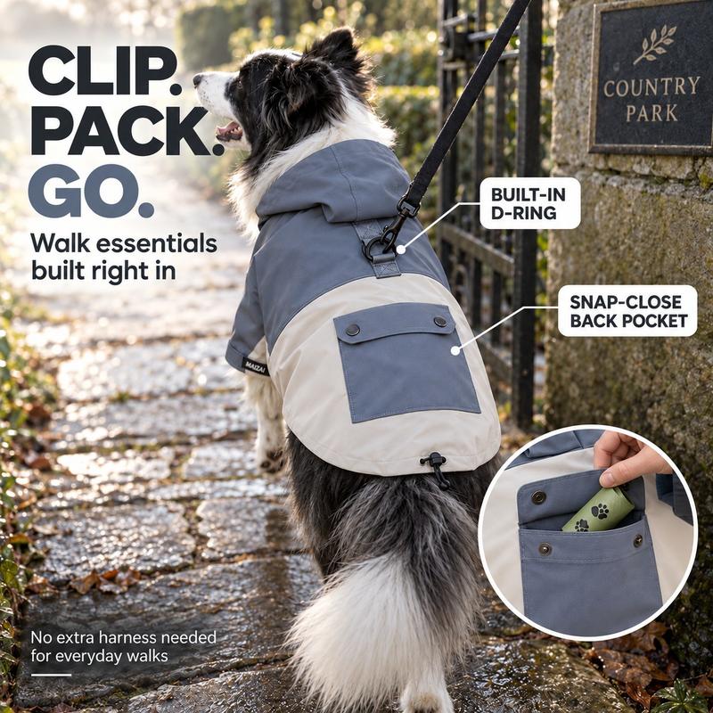 ⏳🔥LIMITED-TIME 50% OFF! ⏰Waterproof Dog Raincoat Colorblock Pet Outdoor with Dirtproof Leg Protection