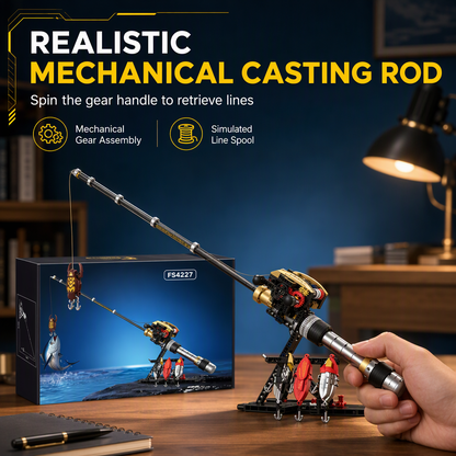 Mini Fishing Rod & Reel Display 🎣 – Realistic Sea-Fishing Model for Collectors