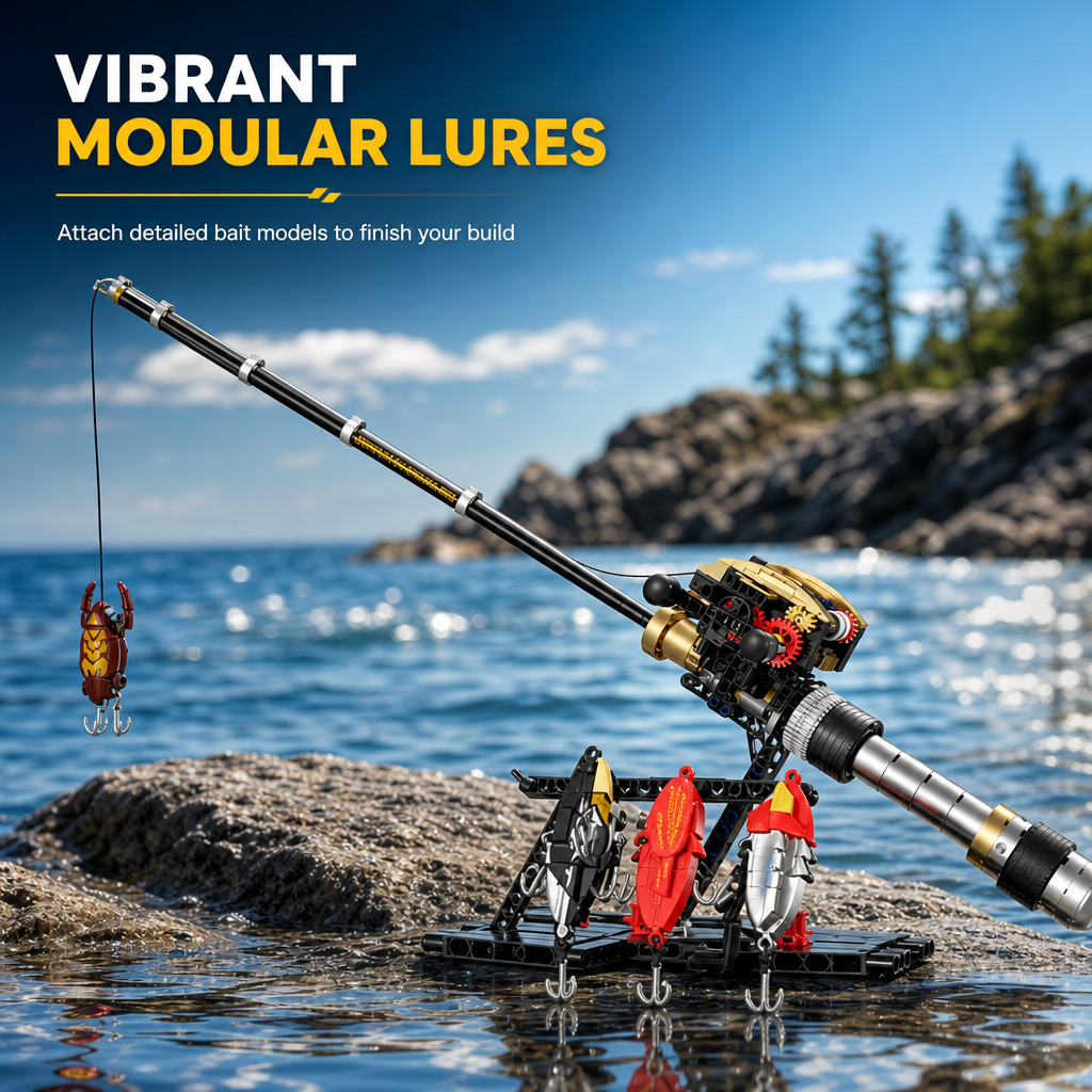 Mini Fishing Rod & Reel Display 🎣 – Realistic Sea-Fishing Model for Collectors