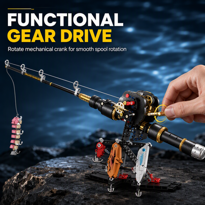 Mini Fishing Rod & Reel Display 🎣 – Realistic Sea-Fishing Model for Collectors