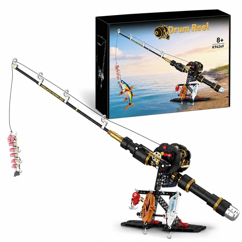 Mini Fishing Rod & Reel Display 🎣 – Realistic Sea-Fishing Model for Collectors