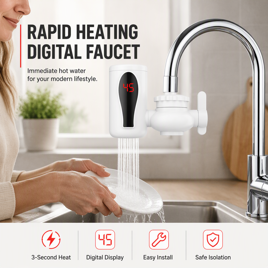 Instant-Heat Kitchen Faucet 🚰 – Electric Hot Water Tap for Everyday Use
