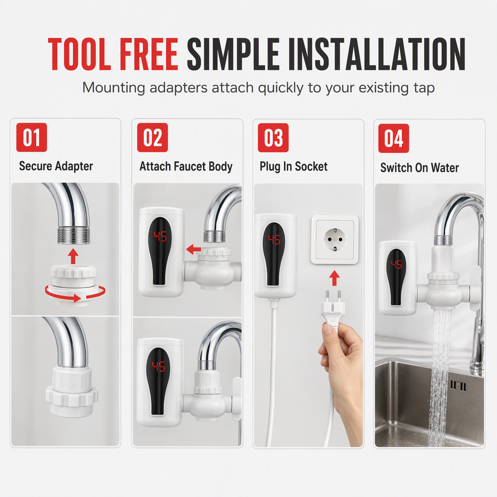 Instant-Heat Kitchen Faucet 🚰 – Electric Hot Water Tap for Everyday Use