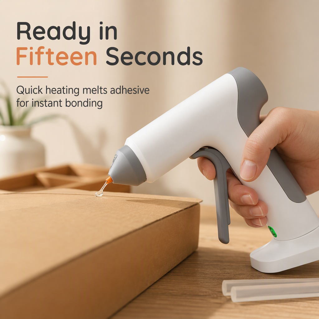 Cordless Hot Glue Gun Kit ⚡ – Rechargeable Design with Stand & 10 Glue Sticks