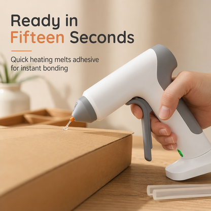 Cordless Hot Glue Gun Kit ⚡ – Rechargeable Design with Stand & 10 Glue Sticks