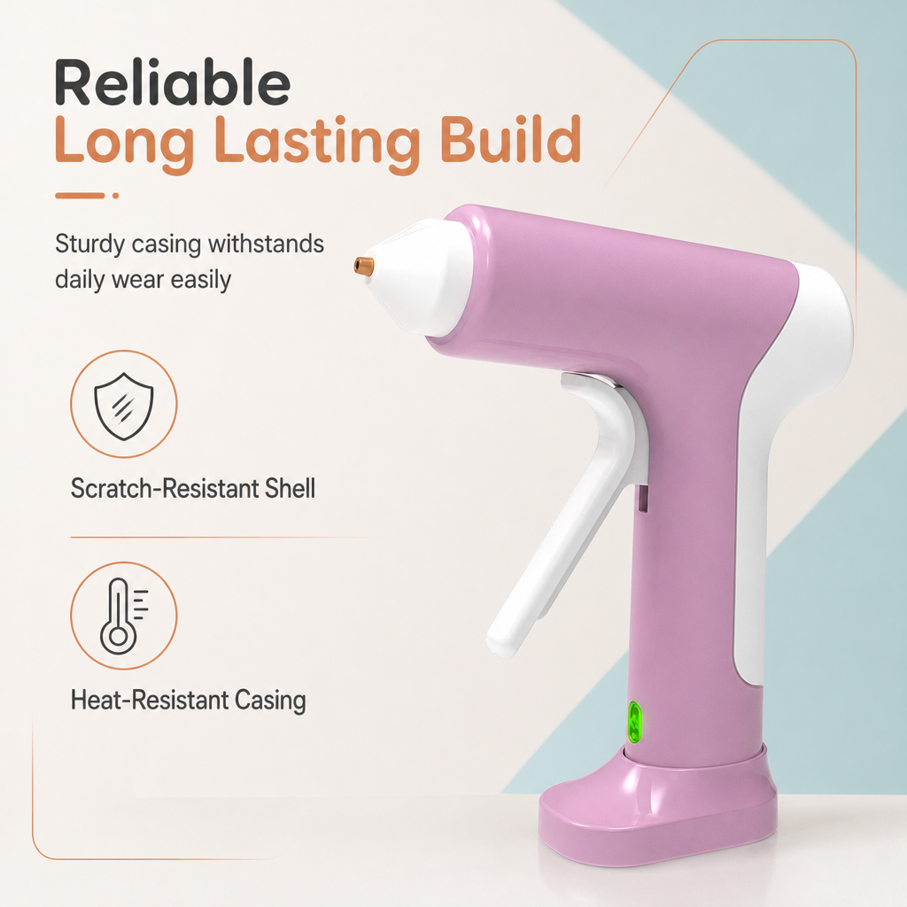 Cordless Hot Glue Gun Kit ⚡ – Rechargeable Design with Stand & 10 Glue Sticks