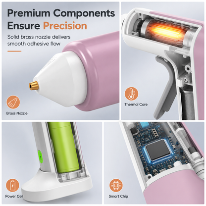 Cordless Hot Glue Gun Kit ⚡ – Rechargeable Design with Stand & 10 Glue Sticks