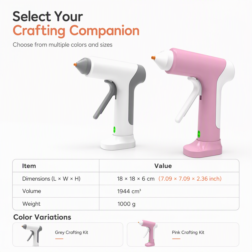 Cordless Hot Glue Gun Kit ⚡ – Rechargeable Design with Stand & 10 Glue Sticks