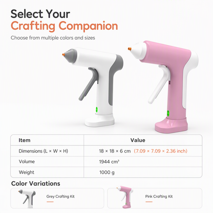 Cordless Hot Glue Gun Kit ⚡ – Rechargeable Design with Stand & 10 Glue Sticks