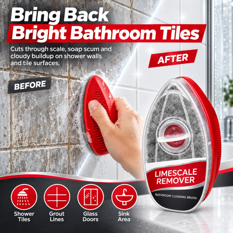 Refillable Bathroom Scrub Brush 🧽 – 2-in-1 Soap Dispensing Cleaner