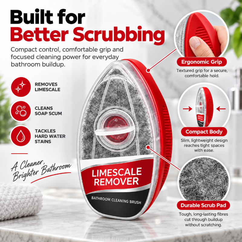 Refillable Bathroom Scrub Brush 🧽 – 2-in-1 Soap Dispensing Cleaner
