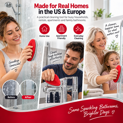 Refillable Bathroom Scrub Brush 🧽 – 2-in-1 Soap Dispensing Cleaner