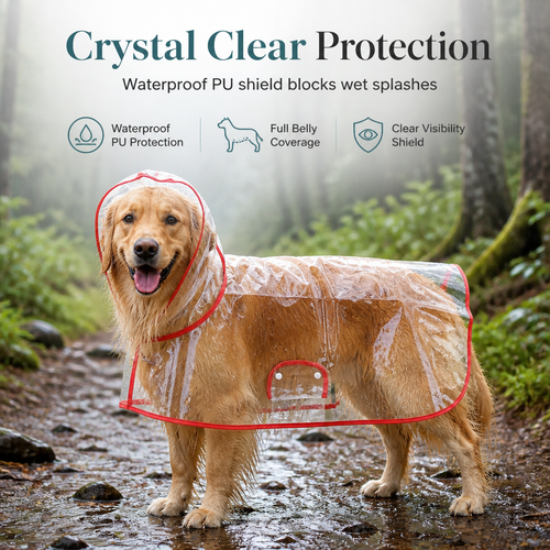Clear Waterproof Dog Raincoat 🌧️ – Rainy-Day Protection | 50% OFF