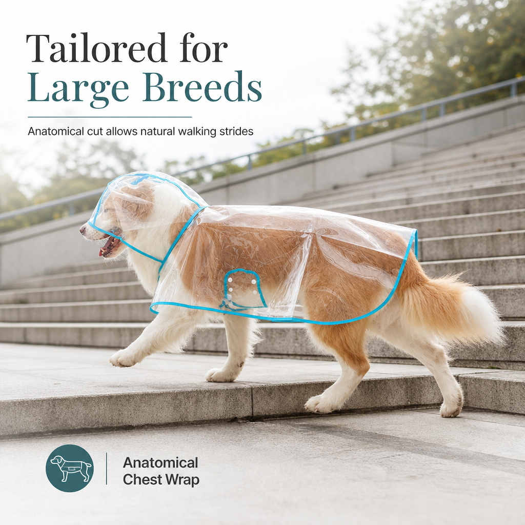 Clear Waterproof Dog Raincoat 🌧️ – Rainy-Day Protection | 50% OFF