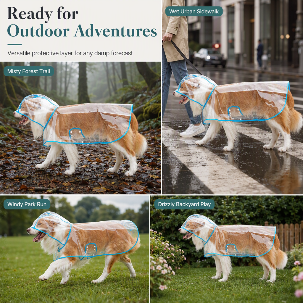 Clear Waterproof Dog Raincoat 🌧️ – Rainy-Day Protection | 50% OFF