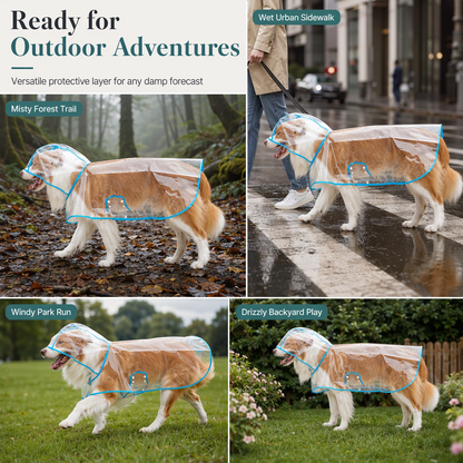 Clear Waterproof Dog Raincoat 🌧️ – Rainy-Day Protection | 50% OFF