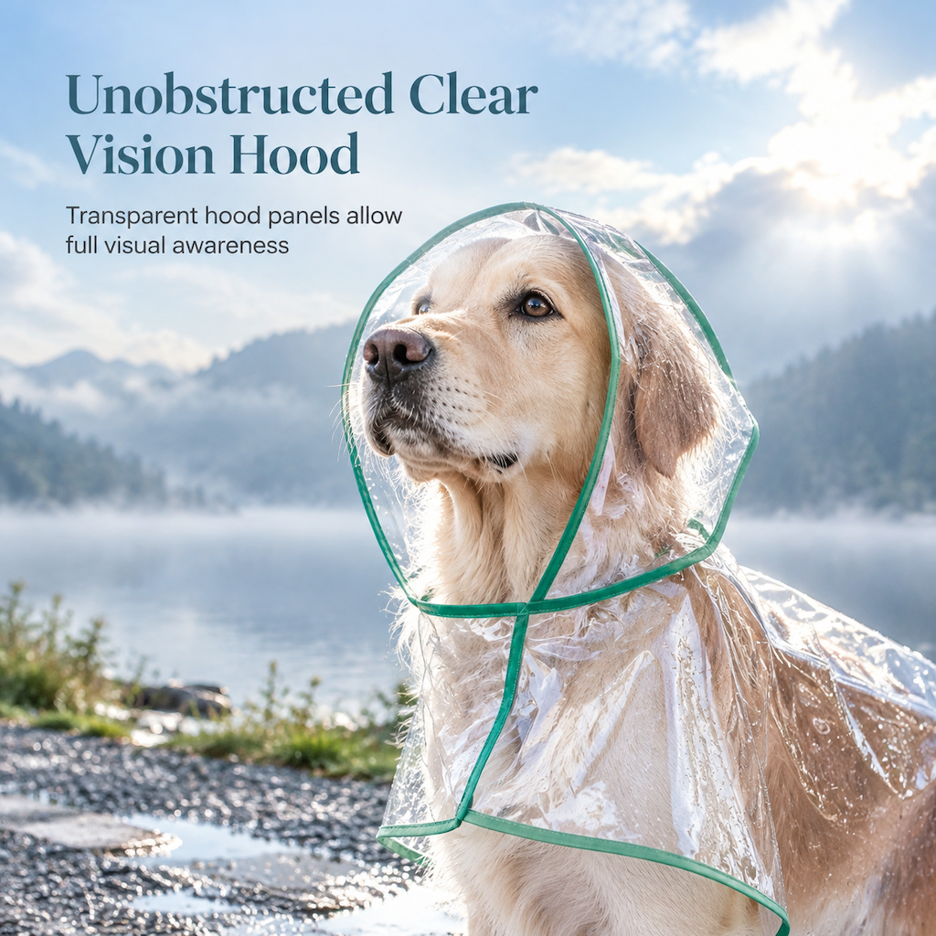 Clear Waterproof Dog Raincoat 🌧️ – Rainy-Day Protection | 50% OFF