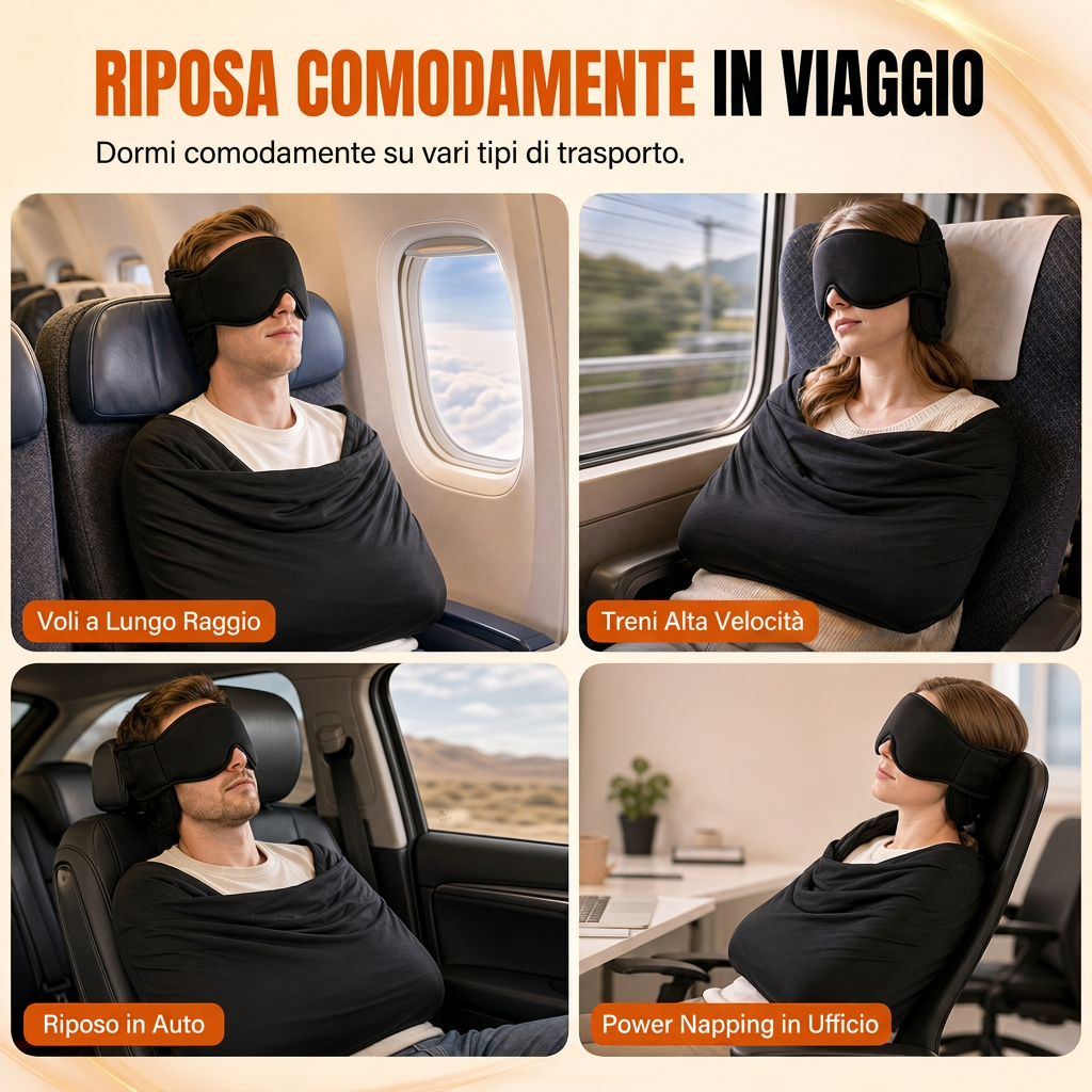 Travel Neck Support Pillow ✈️ – 3D Blackout Sleep Mask Set