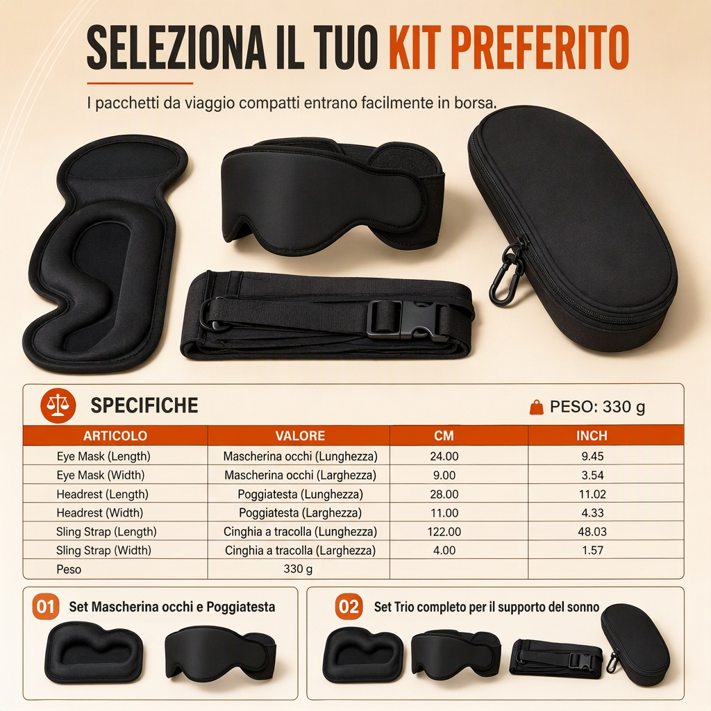 Travel Neck Support Pillow ✈️ – 3D Blackout Sleep Mask Set