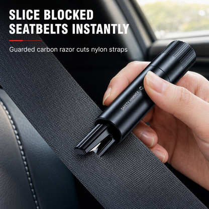🚨 2-in-1 Car Escape Tool – Mini Window Breaker & Seatbelt Cutter
