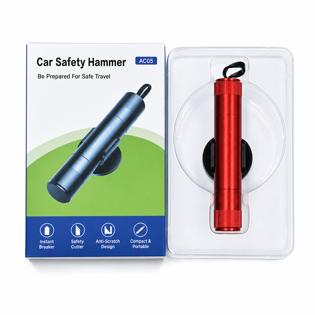 🚨 2-in-1 Car Escape Tool – Mini Window Breaker & Seatbelt Cutter