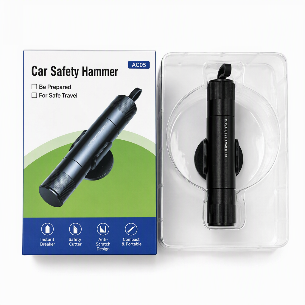🚨 2-in-1 Car Escape Tool – Mini Window Breaker & Seatbelt Cutter