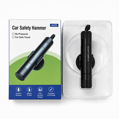 🚨 2-in-1 Car Escape Tool – Mini Window Breaker & Seatbelt Cutter