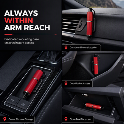 🚨 2-in-1 Car Escape Tool – Mini Window Breaker & Seatbelt Cutter