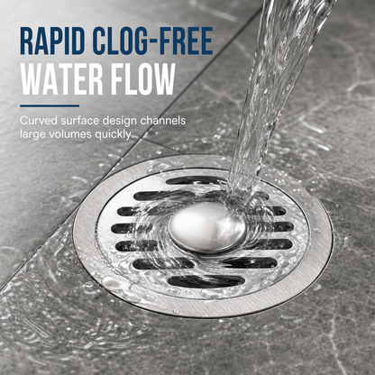 🚿 Brushed Stainless Steel Floor Drain – Round Design with Odor-Blocking Core